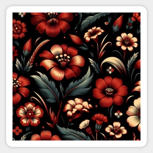 Red Floral Illustration Sticker